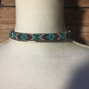 Western Style Aztec Inspired Seed Bead Necklace